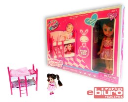 LALKA 17CM Z ŁÓŻKIEM PIĘTROWYM 6253