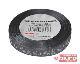 WSTĄŻKA SATYNOWA BN 12MM WSX12 KOLOR 10 SREBRNA