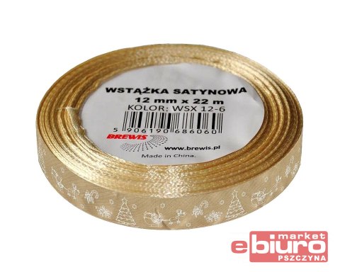 WSTĄŻKA SATYNOWA BN 12MM WSX12 KOLOR 13 ZŁOTY