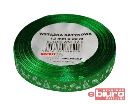 WSTĄŻKA SATYNOWA BN 12MM WSX12 KOLOR 9 ZIELONA