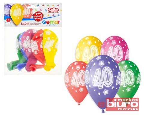 BALONY PREMIUM HEL Z NADRUKIEM 40, 13CALI/5SZT