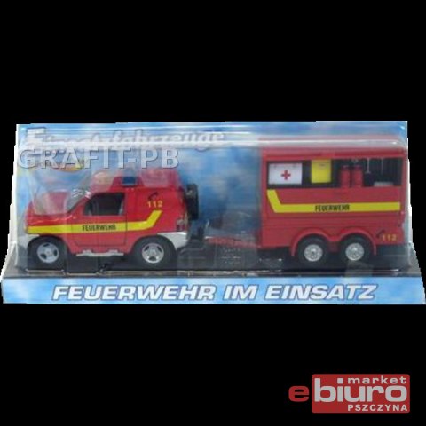 STRAŻ POŻARNA 6007 13 CM Z PRZYCZEPĄ 521565 HIPO