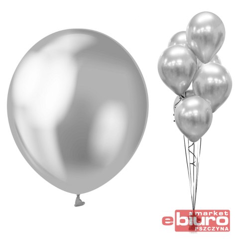 BALONY BEAUTY&CHARM PLATYNOWE SREBRNE 12" 7 SZT
