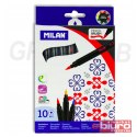 FLAMASTRY Z PĘDZELKIEM 10 KOLORÓW 0612610 MILAN