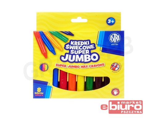 KREDKI ŚWIECOWE JUMBO 8 KOLORÓW 14MM/100MM ASTRA