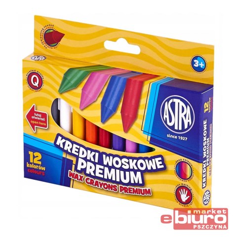 KREDKI WOSKOWE 12 KOLORÓW SZKOLNE ASTRA VISION