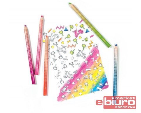 GRUBE NEONOWE KREDKI OŁÓWKOWE JUMBO BRIGHTS