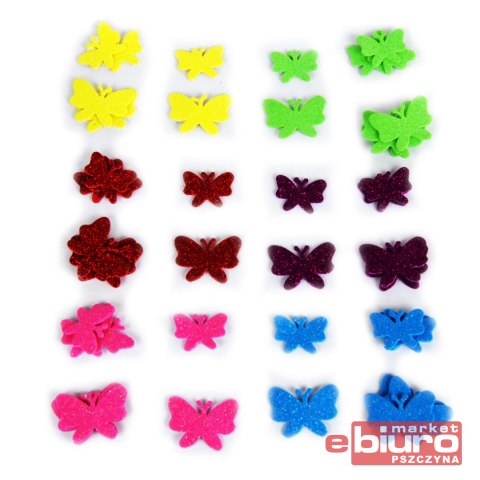 NAKLEJKI Z PIANKI PVC12 MOTYLE BROKAT