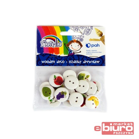 OZDOBY DREWNIANE FIORELLO GUZIKI OWOCE A'20
