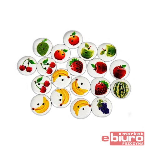 OZDOBY DREWNIANE FIORELLO GUZIKI OWOCE A'20