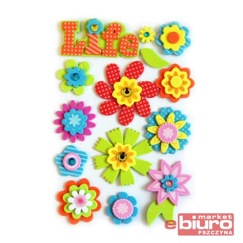 NAKLEJKI Z PIANKI PVC101 KWIATKI