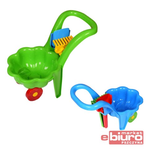 TACZKA STOKROTKA Z ŁOPATKĄ I GRABKAMI W-51