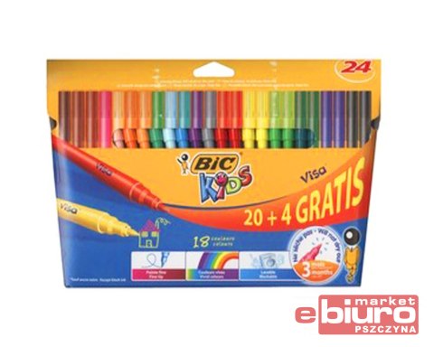 FLAMASTRY VISA 24 KOLORY BIC