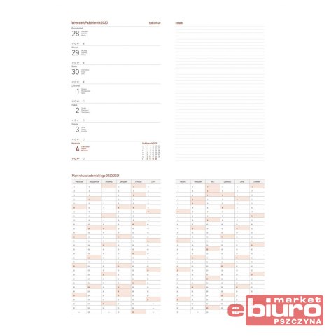 KALENDARZ AKADEMICKI A5 PCV BEZBARWNY MODERN