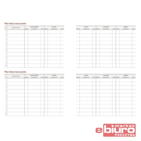 KALENDARZ NAUCZYCIELA A5 TYG PCV BORDO