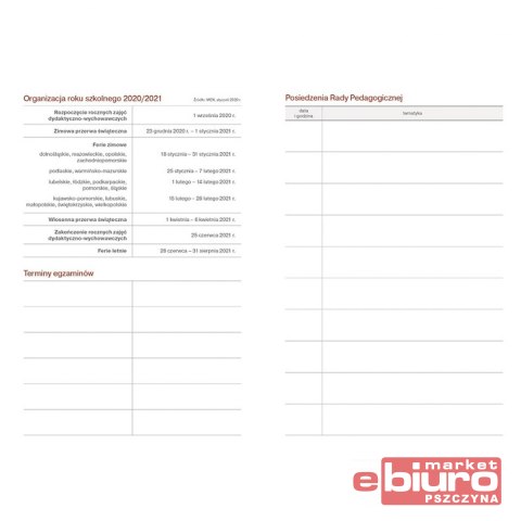 KALENDARZ NAUCZYCIELA A5 TYG PCV CZARNY