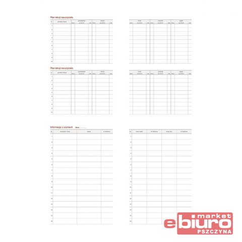 KALENDARZ NAUCZYCIELA B6 TYG. BEZBARWNY PCV FOLK