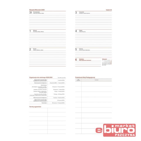 KALENDARZ NAUCZYCIELA B6 TYG. BEZBARWNY PCV FOLK