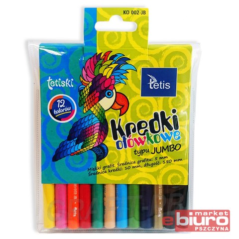 KREDKI TETISKI OKRĄGŁE JUMBO 12 KOLORÓW KO002-JB