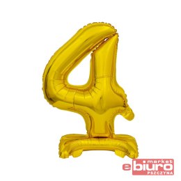 BALON FOLIOWY CYFRA STOJĄCA 4 ZŁOTA 38 CM GODAN