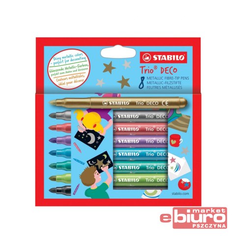 FLAMASTRY STABILO TRIO DECO ETUI KARTONOWE 8 KOL.