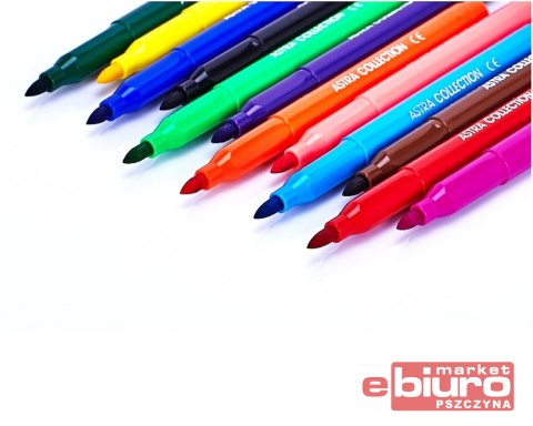 FLAMASTRY STOŻKOWE 12 KOLORÓW ASTRA