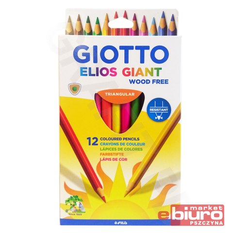 KREDKI OŁÓWKOWE JUMBO GIOTTO ELIOS TRI 12 KOL.