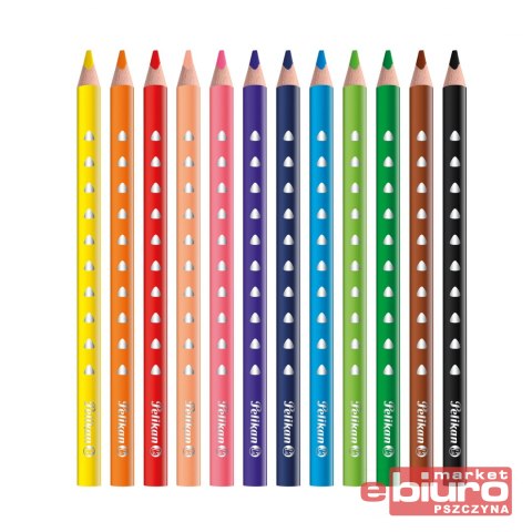 KREDKI TRÓJKĄTNE GRUBE 12 SILVERINO