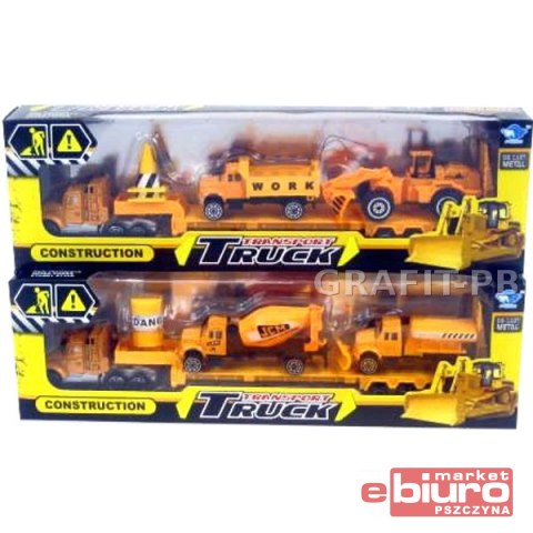 AUTO TRUCK Z BECZKĄ BUDOWLANY+2 POJAZDY KARTON