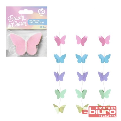 DEKORACJA WISZĄCA PASTEL B&C MOTYLKI PASTELOWE