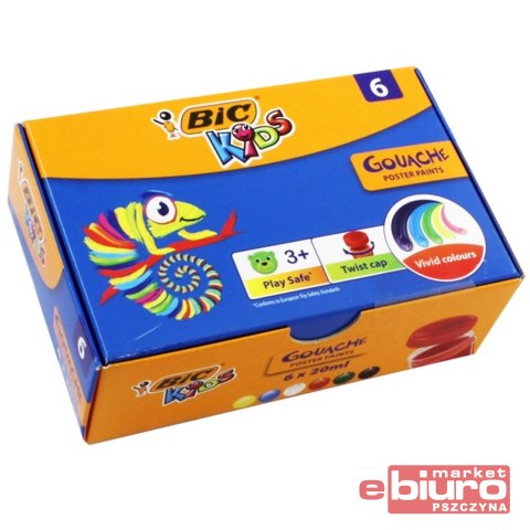 FARBY PLAKATOWE 6 KOLORÓW BIC