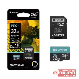 PLATINET KARTA PAMIĘCI MICRO SDHC+ADAPTER SD 32GB