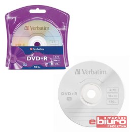 PŁYTA DVD+R VERBATIM 4,7GB 16X 96249 SPINDEL10 SZT