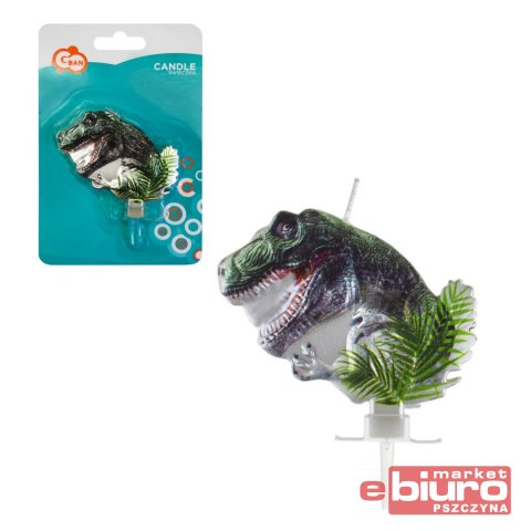 ŚWIECZKA DINOZAUR METALICZNA GODAN