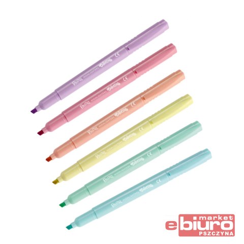 ZAKREŚLACZE 6 KOLORÓW PASTEL COLORINO