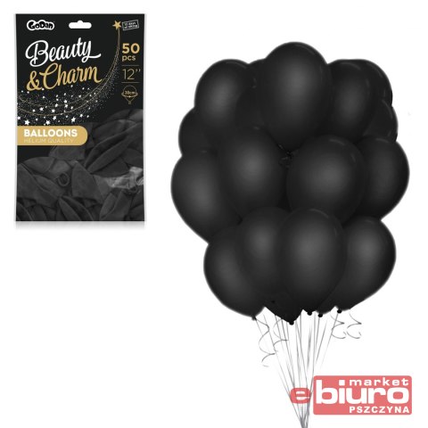 BALONY BEAUTY&CHARM PASTEL CZARNE 12" 50SZT