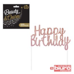 DEKORACJA PAPIEROWA B&C HAPPY BIRTHDAY RÓŻ-ZŁOTA