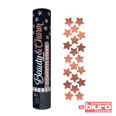 KONFETTI PNEUMATYCZNE RÓŻOWO ZŁOTE GWIAZDKI 30CM