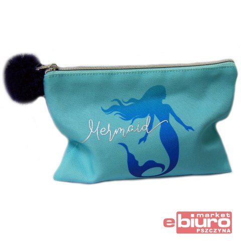 KOSMETYCZKA 15X22 TURKUS. Z GRANAT. POMP.
