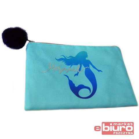 KOSMETYCZKA 15X22 TURKUS. Z GRANAT. POMP.