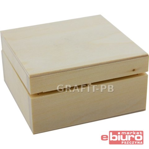 PUDEŁKO DREWNIANE KASETKI KWADRAT 10 CM 540-277C