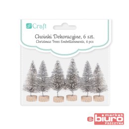 CHOINKI DEKORACYJNE 5 CM 6SZT SREBRNE CEOZ-107