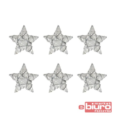 GWIAZDKI BIAŁE BN ZWST 7,5CM 6SZT R4598