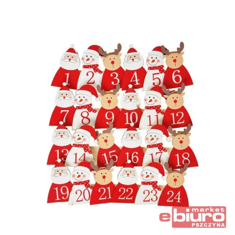 KLAMERKA DREWNIANA KALENDARZ ADWENTOWY FIGURKI