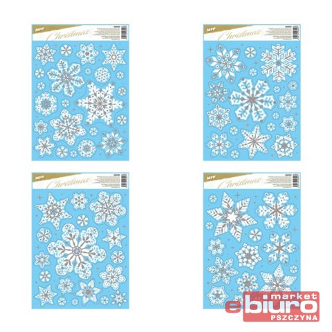 NAKLEJKA BOŻONARODZENIOWA BROKAT VA019 30X42CM