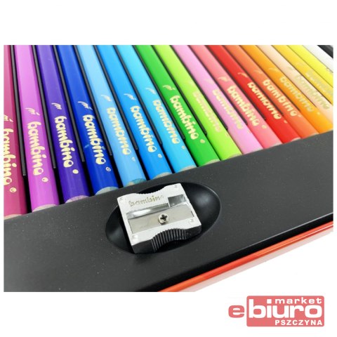 KREDKI OŁÓWKOWE 26 KOLORÓW BAMBINO METAL