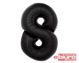 BALON FOLIOWY CYFRA 8 CZARNA 92CM GODAN