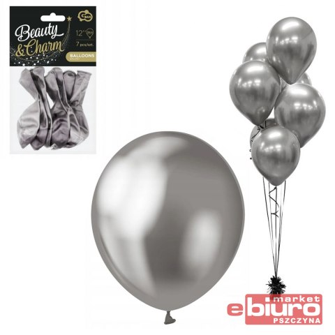 BALONY BEAUTY&CHARM PLATYNOWE GRAFITOWE 12"7 SZT