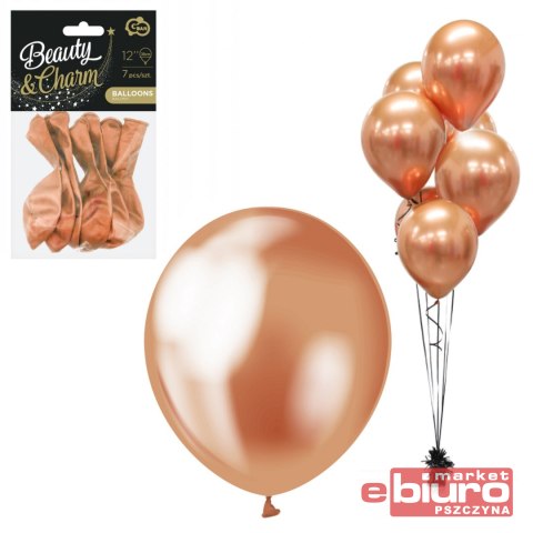 BALONY BEAUTY&CHARM PLATYNOWE MIEDZIANE 12"7 SZT
