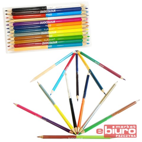 KREDKI OŁÓWKOWE 12/24 KOLORÓW 18 CM+TEM BAMBINO